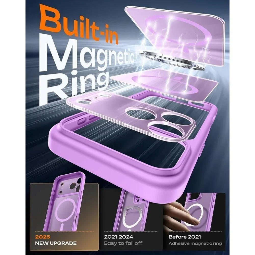 Purple Iphone 17 Pro Max Full Camera Protection Translucent Matte Phone Case